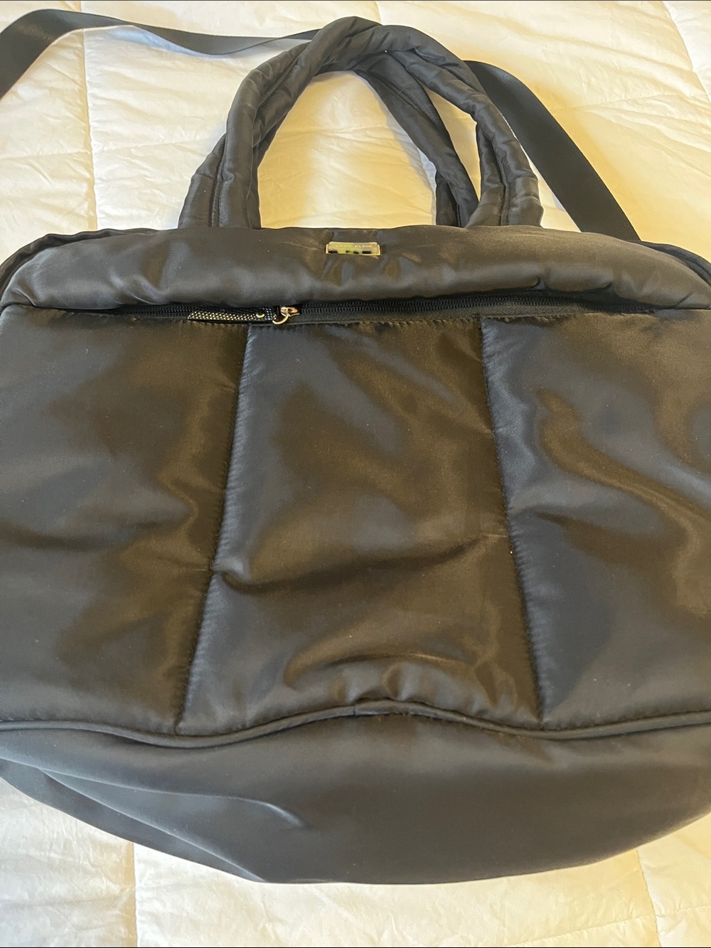 Black Quilted  Tote Bag - Anne Klein